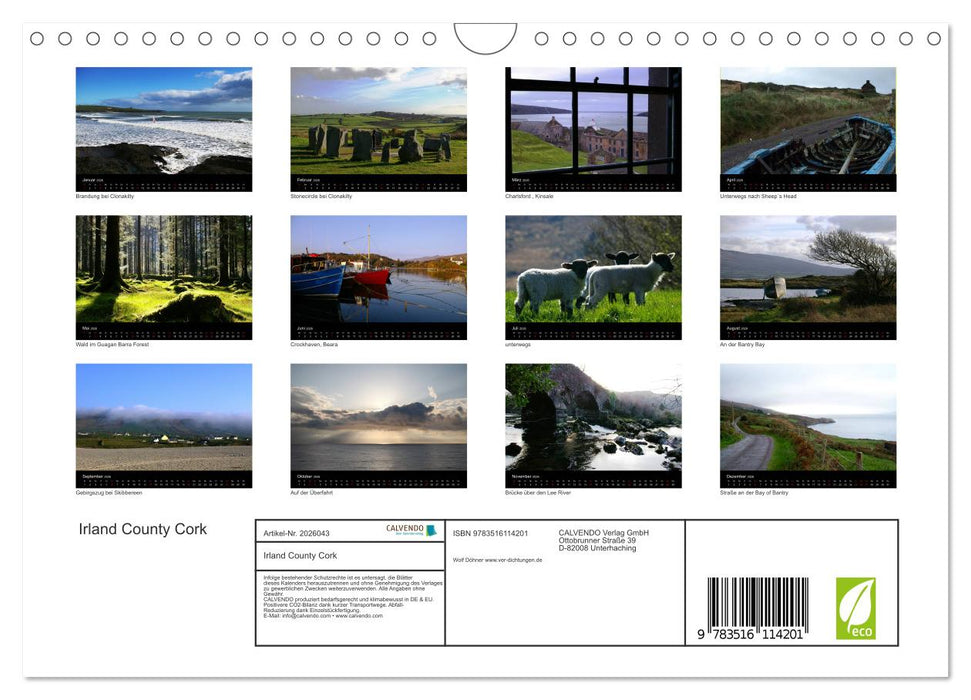 Irland County Cork (CALVENDO Wandkalender 2026)