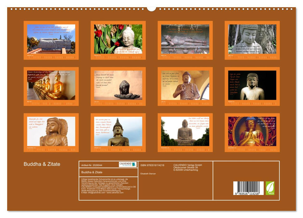 Buddha & Zitate (CALVENDO Premium Wandkalender 2026)