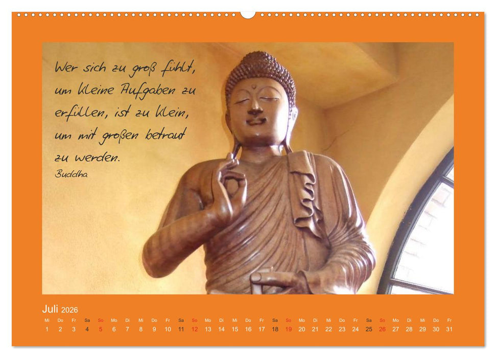 Buddha & Zitate (CALVENDO Premium Wandkalender 2026)