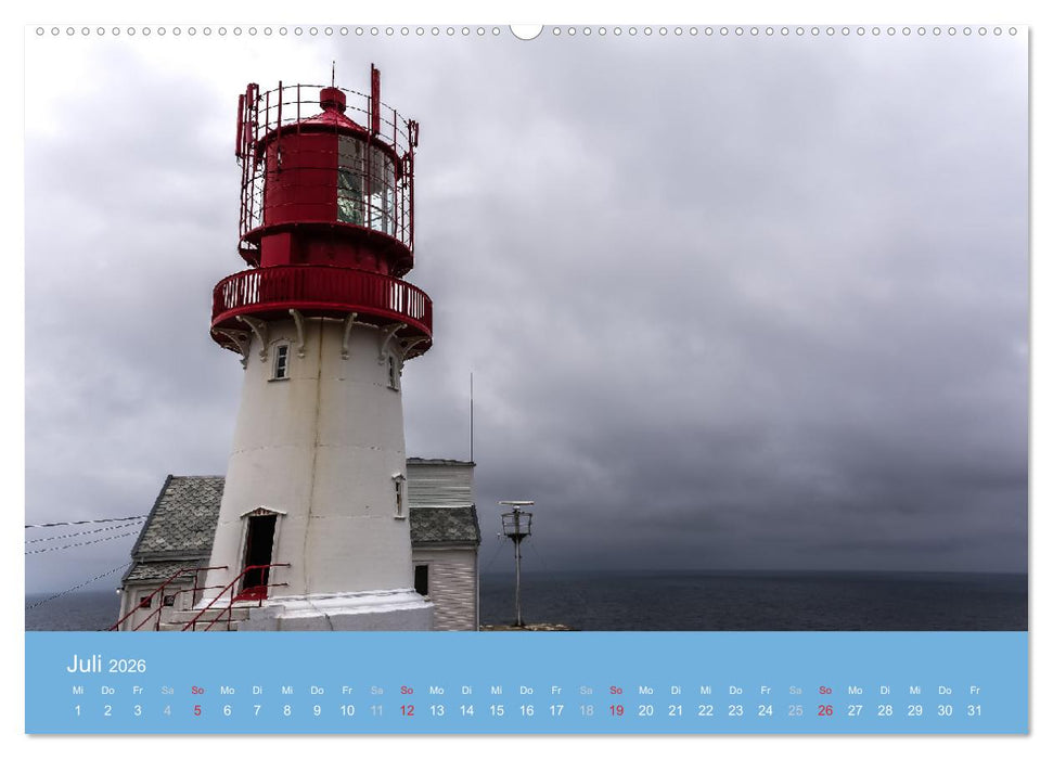 Leuchtfeuer der norwegischen Küste (CALVENDO Premium Wandkalender 2026)