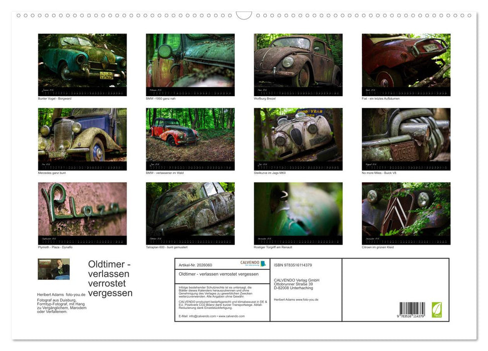Oldtimer - verlassen verrostet vergessen (CALVENDO Wandkalender 2026)