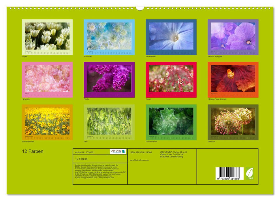 12 Farben (CALVENDO Premium Wandkalender 2026)