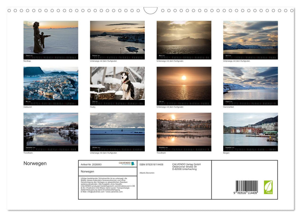 Norwegen (CALVENDO Wandkalender 2026)