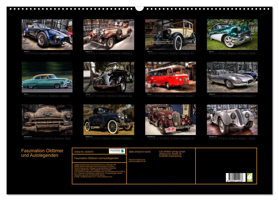 Faszination Oldtimer und Autolegenden (CALVENDO Wandkalender 2026)
