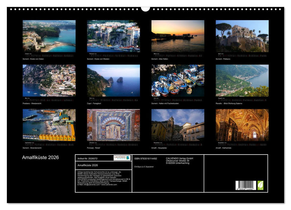 Amalfiküste 2026 (CALVENDO Wandkalender 2026)