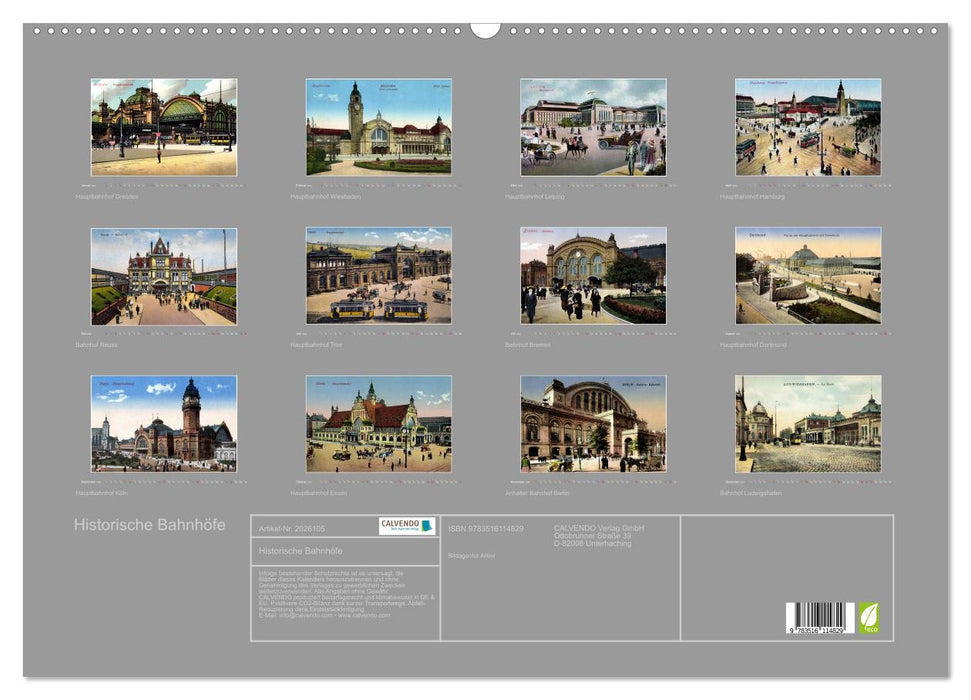 Historische Bahnhöfe (CALVENDO Wandkalender 2026)