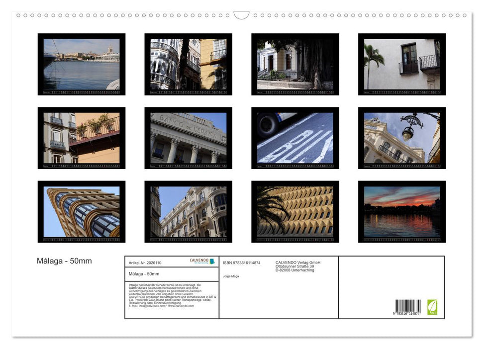 Málaga - 50mm (CALVENDO Wandkalender 2026)