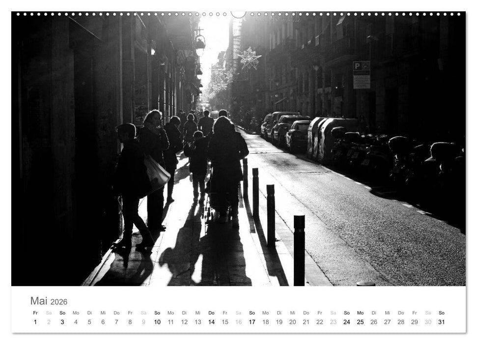 BARCELONA [black/white] (CALVENDO Wandkalender 2026)