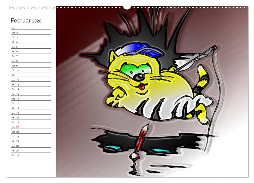 Alles für die Katz! Lustiger Katzen-Planer (CALVENDO Premium Wandkalender 2026)