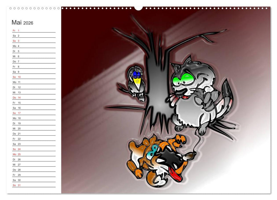 Alles für die Katz! Lustiger Katzen-Planer (CALVENDO Premium Wandkalender 2026)