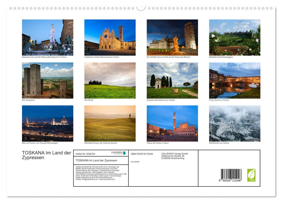 TOSKANA Im Land der Zypressen (CALVENDO Premium Wandkalender 2026)