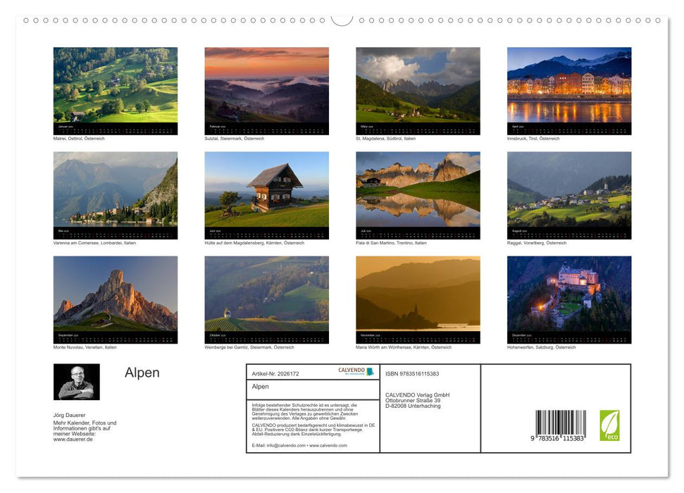 Alpen (CALVENDO Premium Wandkalender 2026)