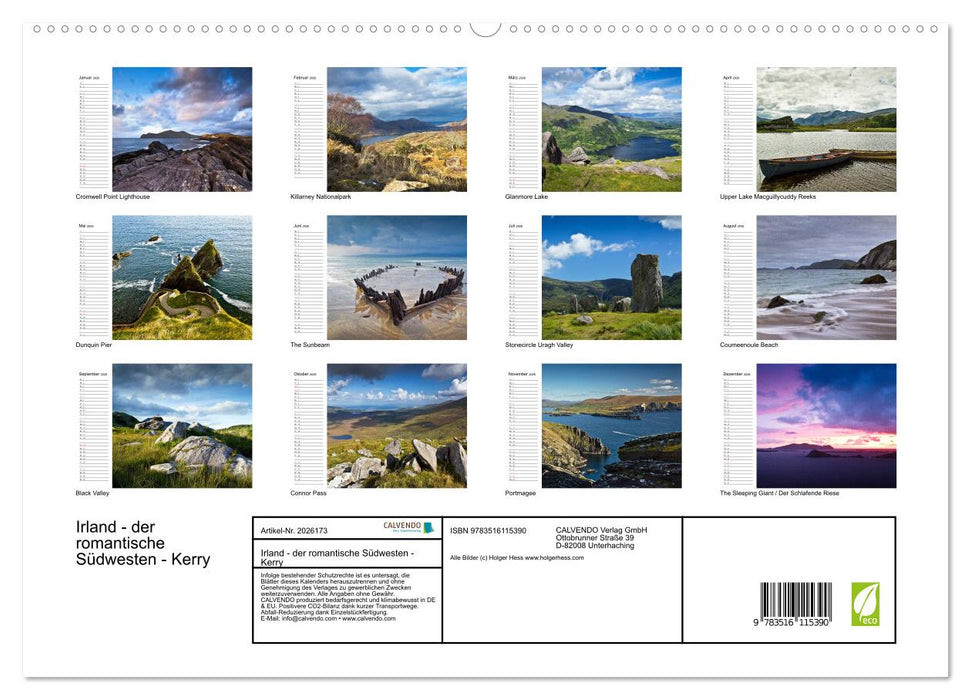 Irland - der romantische Südwesten - Kerry (CALVENDO Premium Wandkalender 2026)