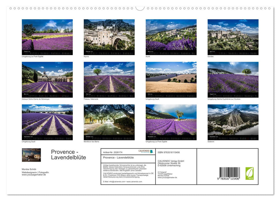 Provence - Lavendelblüte (CALVENDO Premium Wandkalender 2026)