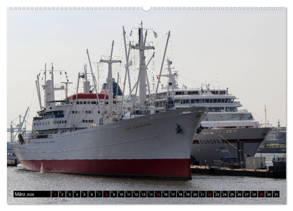 Kreuzfahrtschiffe in Hamburg (CALVENDO Premium Wandkalender 2026)