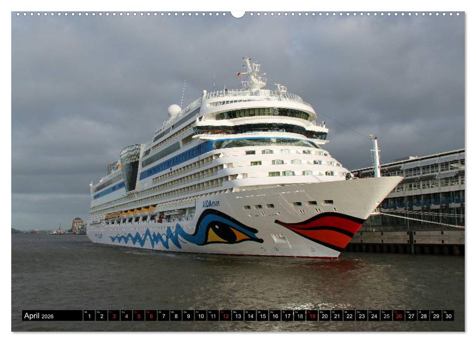 Kreuzfahrtschiffe in Hamburg (CALVENDO Premium Wandkalender 2026)