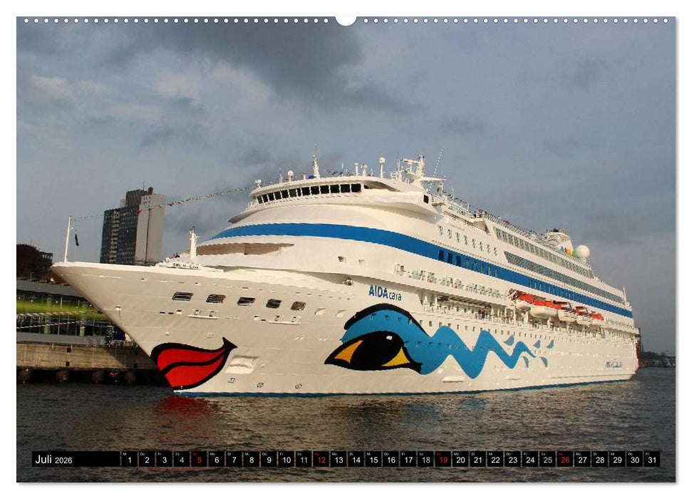 Kreuzfahrtschiffe in Hamburg (CALVENDO Premium Wandkalender 2026)