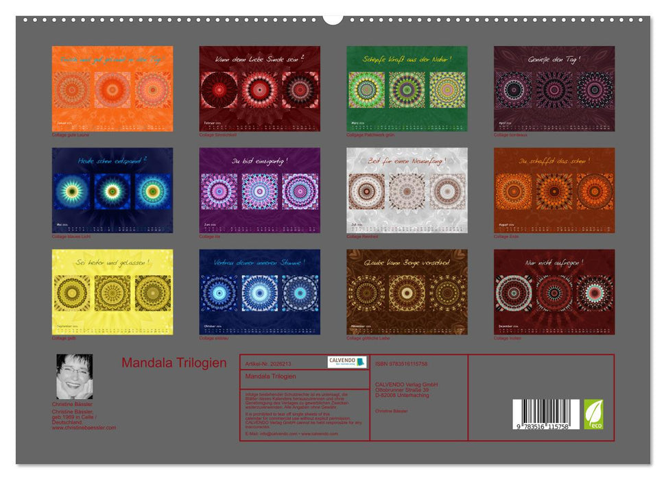 Mandala Trilogien (CALVENDO Premium Wandkalender 2026)