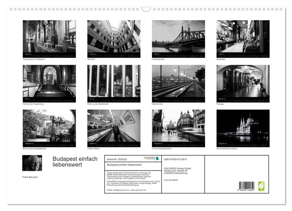 Budapest einfach liebenswert (CALVENDO Wandkalender 2026)