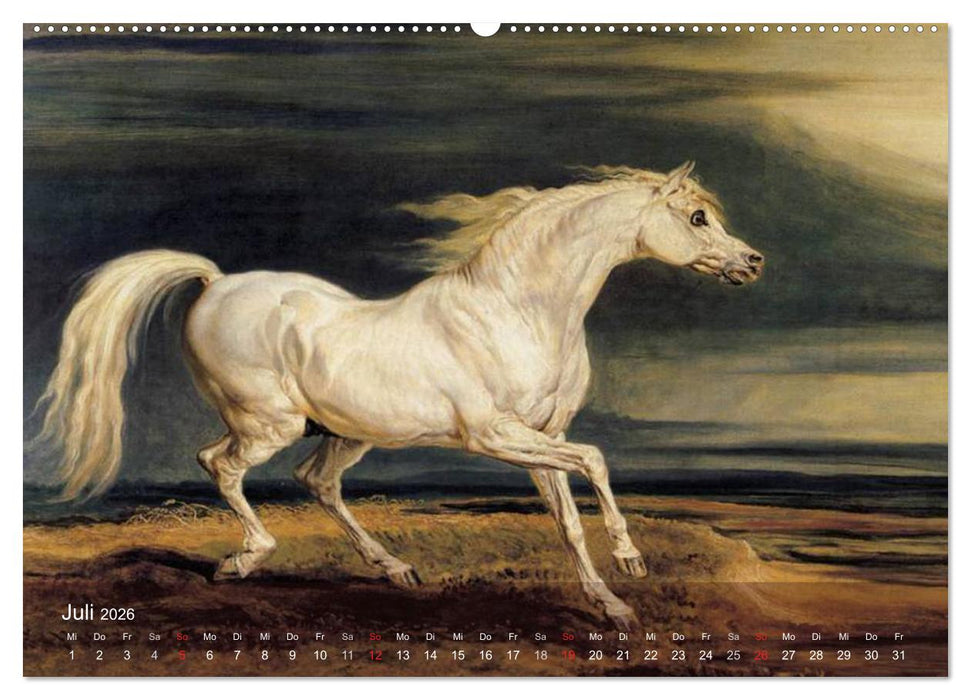 Pferde-Ölgemälde - Die Kunst der alten Meister (CALVENDO Premium Wandkalender 2026)