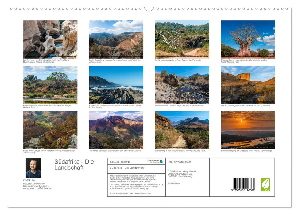 Südafrika - Die Landschaft (CALVENDO Premium Wandkalender 2026)