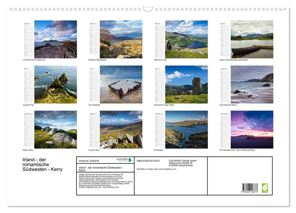 Irland - der romantische Südwesten - Kerry (CALVENDO Wandkalender 2026)