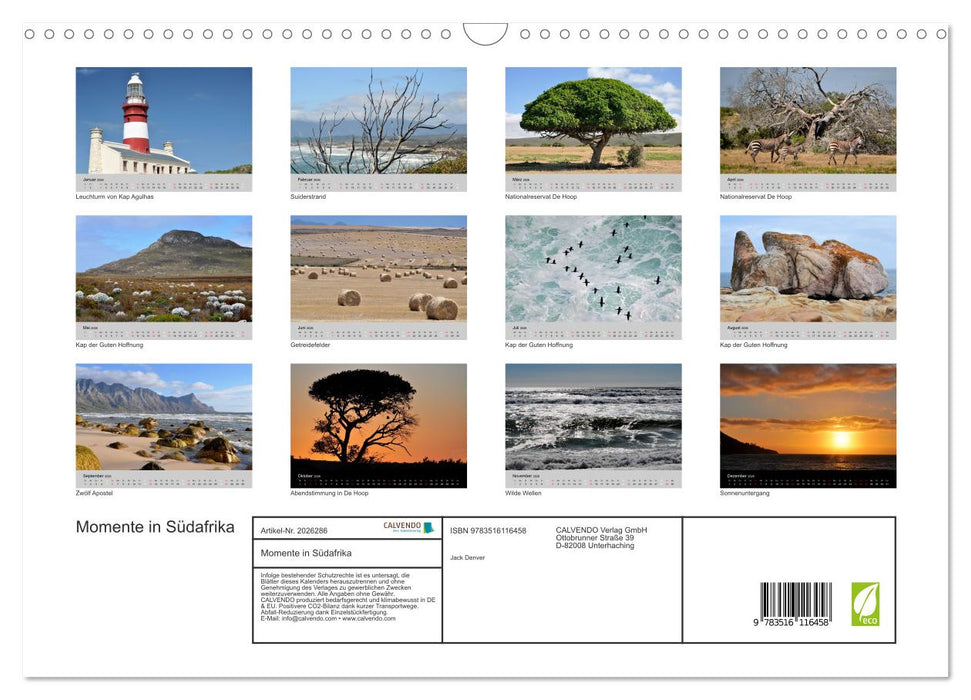 Momente in Südafrika (CALVENDO Wandkalender 2026)