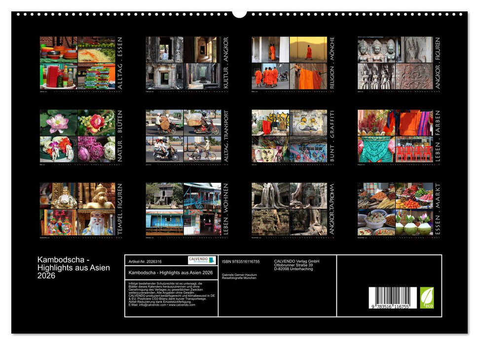 Kambodscha - Highlights aus Asien 2026 (CALVENDO Wandkalender 2026)