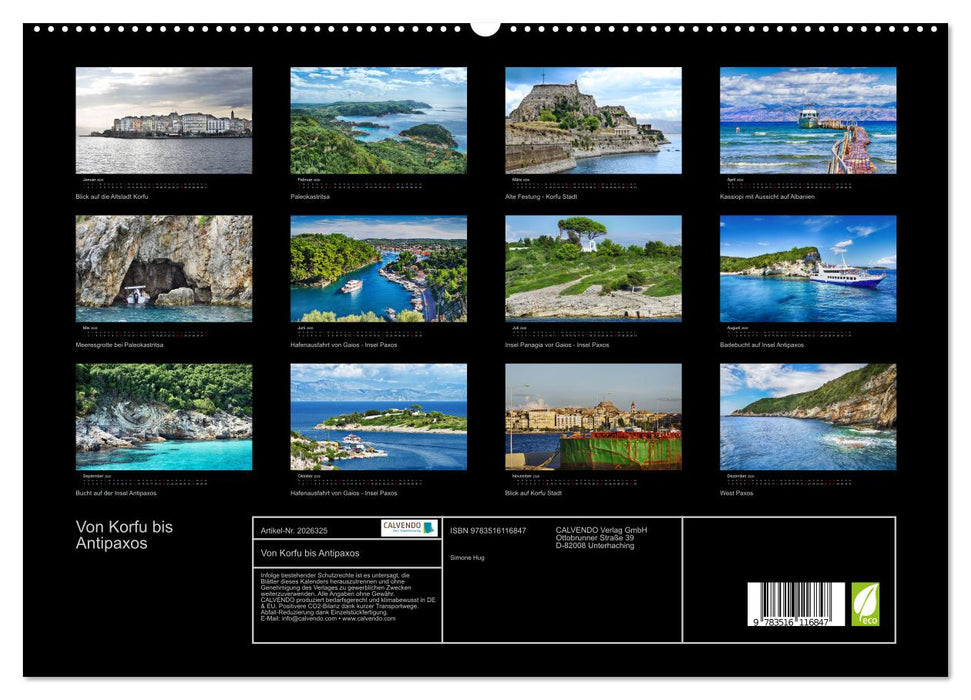 Von Korfu bis Antipaxos (CALVENDO Premium Wandkalender 2026)