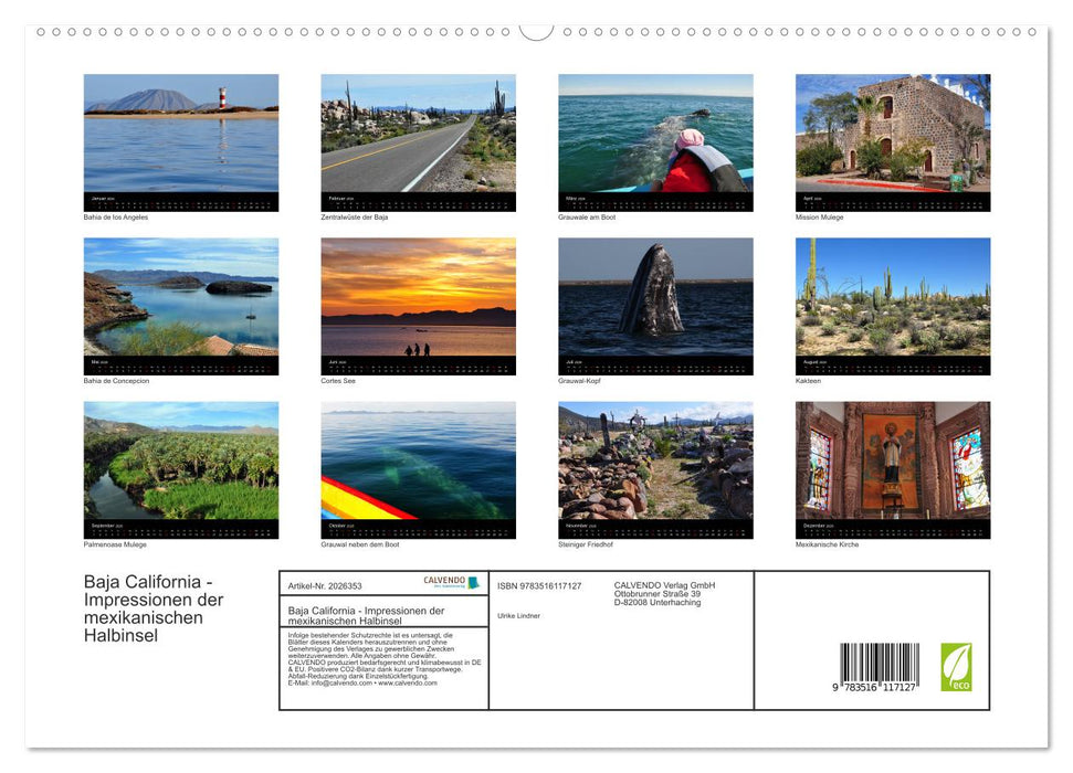 Baja California - Impressionen der mexikanischen Halbinsel (CALVENDO Premium Wandkalender 2026)