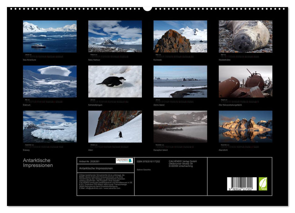 Antarktische Impressionen (CALVENDO Premium Wandkalender 2026)
