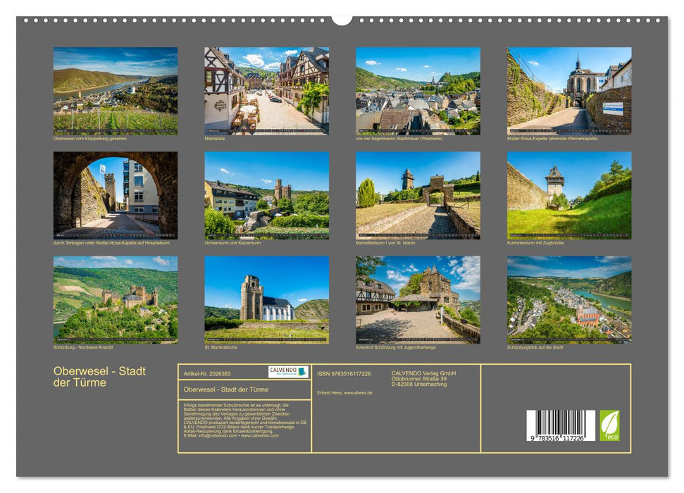 Oberwesel - Stadt der Türme (CALVENDO Premium Wandkalender 2026)
