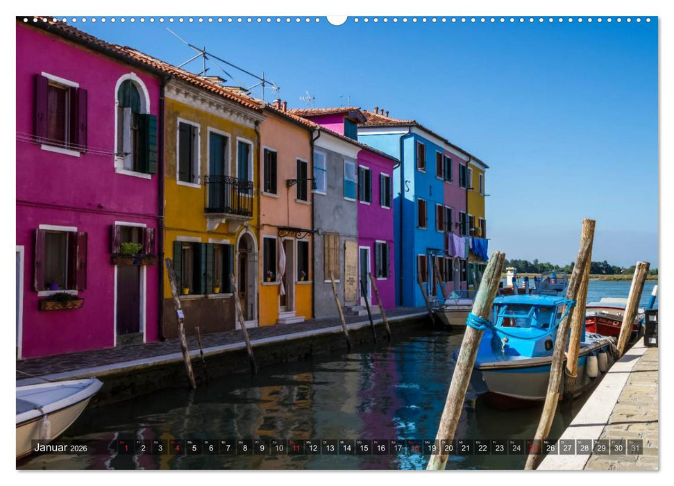 BURANO Charmante und farbenfrohe Insel (CALVENDO Premium Wandkalender 2026)