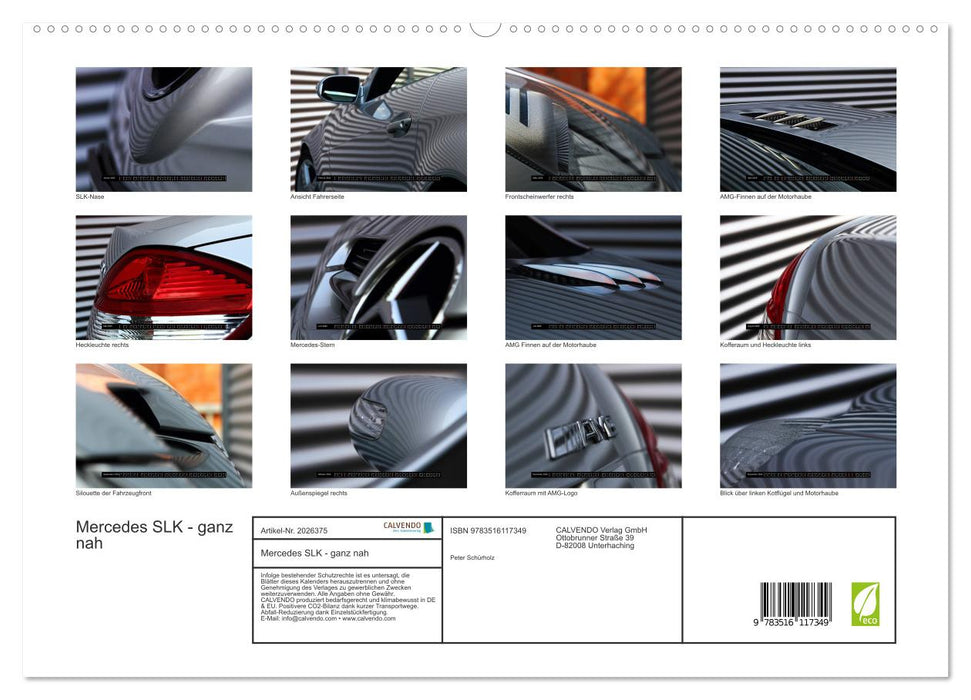 Mercedes SLK - ganz nah (CALVENDO Premium Wandkalender 2026)