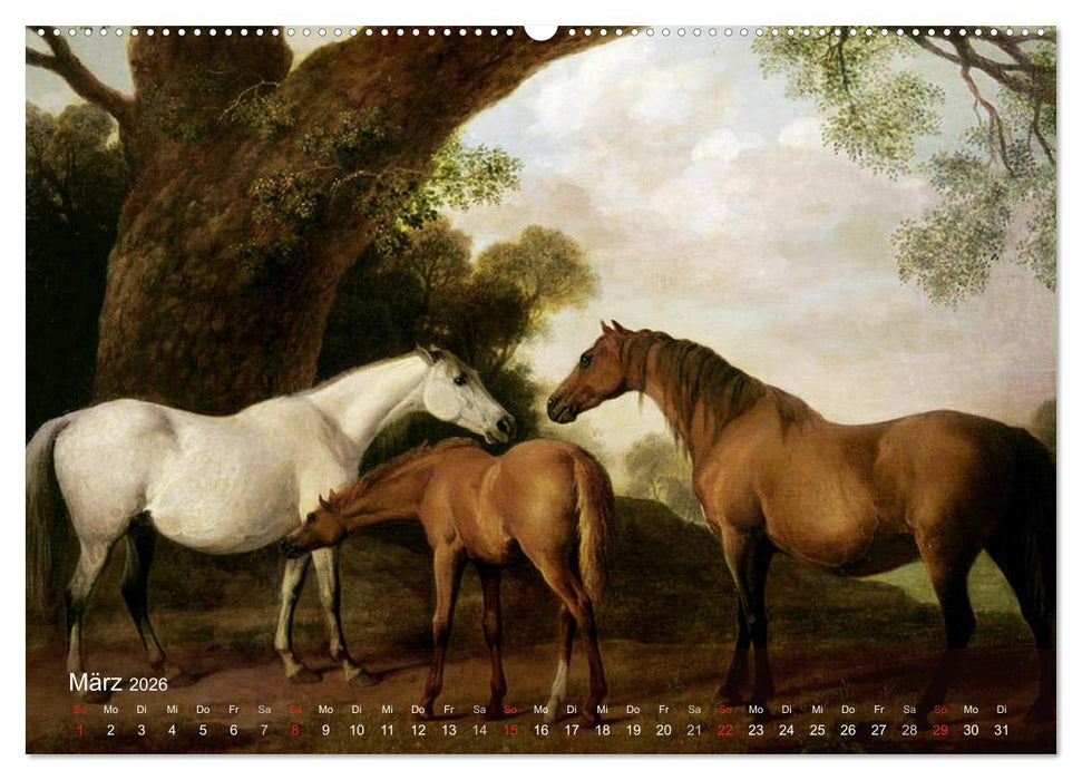 Pferde-Ölgemälde - Die Kunst der alten Meister (CALVENDO Wandkalender 2026)