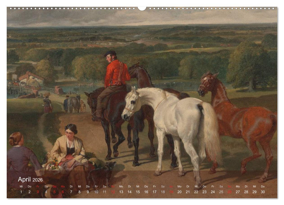 Pferde-Ölgemälde - Die Kunst der alten Meister (CALVENDO Wandkalender 2026)