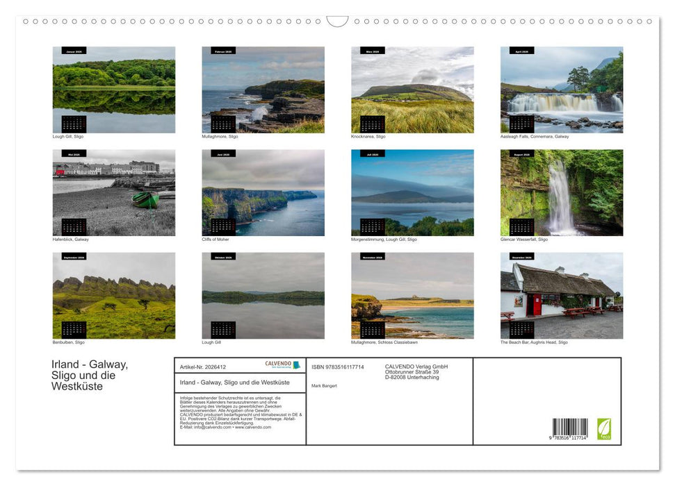 Irland - Galway, Sligo und die Westküste (CALVENDO Wandkalender 2026)