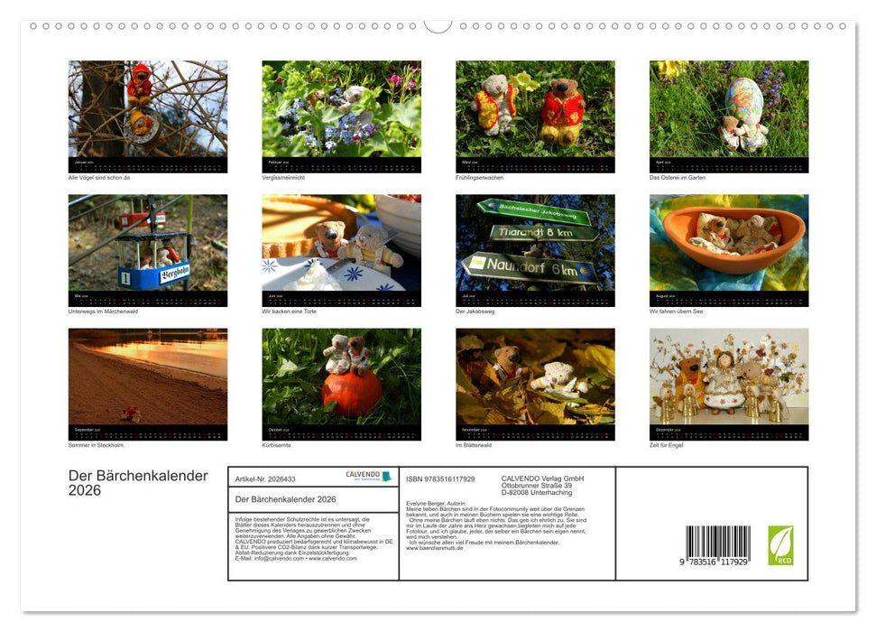 Der Bärchenkalender 2026 (CALVENDO Premium Wandkalender 2026)
