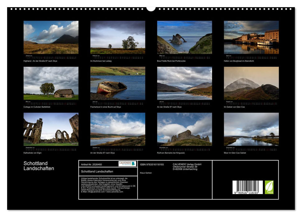 Schottland Landschaften (CALVENDO Premium Wandkalender 2026)
