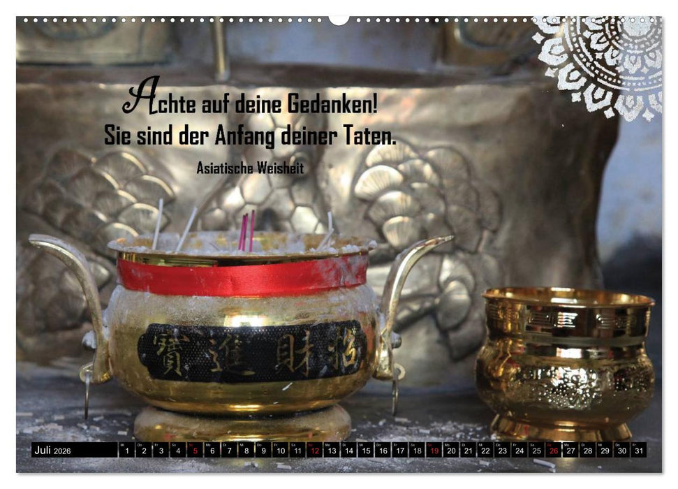 Spirituelles aus Asien - Weisheiten 2026 (CALVENDO Premium Wandkalender 2026)