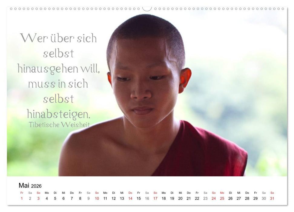 Reisefreu(n)de: Leben in Harmonie - buddhistische Zitate (CALVENDO Premium Wandkalender 2026)