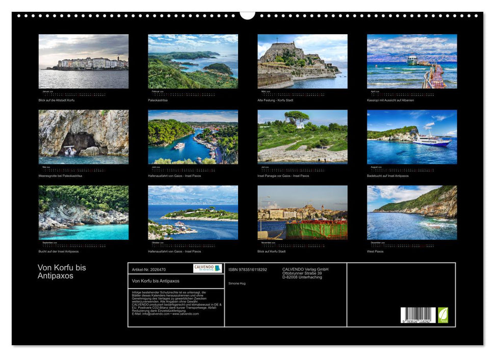Von Korfu bis Antipaxos (CALVENDO Wandkalender 2026)