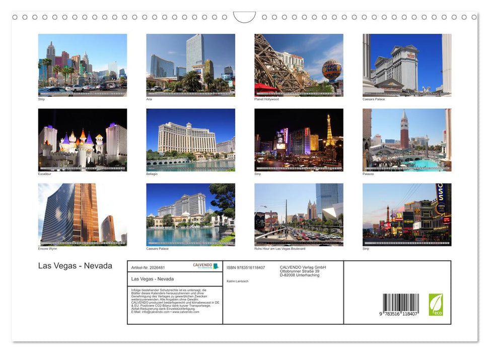 Las Vegas - Nevada (CALVENDO Wandkalender 2026)