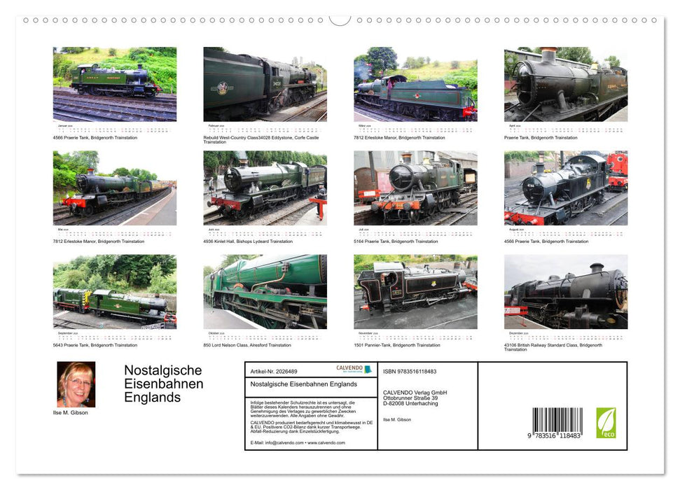 Nostalgische Eisenbahnen Englands (CALVENDO Premium Wandkalender 2026)