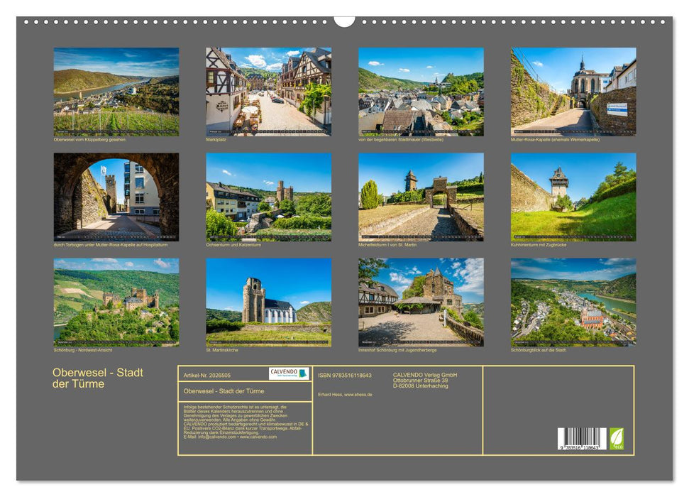 Oberwesel - Stadt der Türme (CALVENDO Wandkalender 2026)