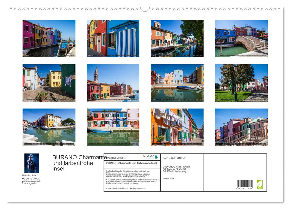 BURANO Charmante und farbenfrohe Insel (CALVENDO Wandkalender 2026)