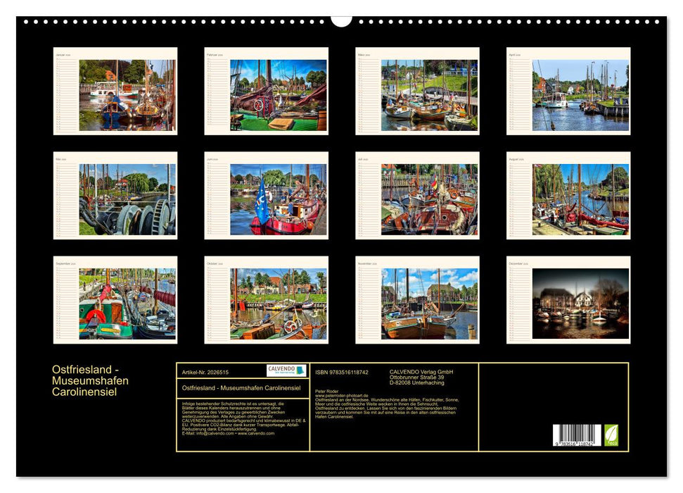 Ostfriesland - Museumshafen Carolinensiel (CALVENDO Wandkalender 2026)