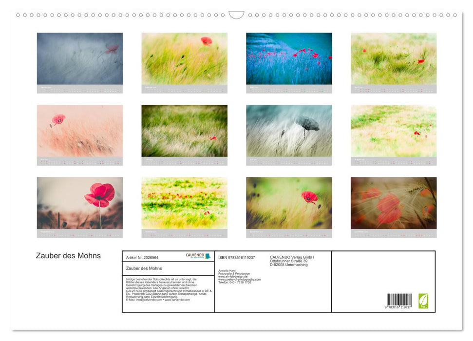 Zauber des Mohns (CALVENDO Wandkalender 2026)