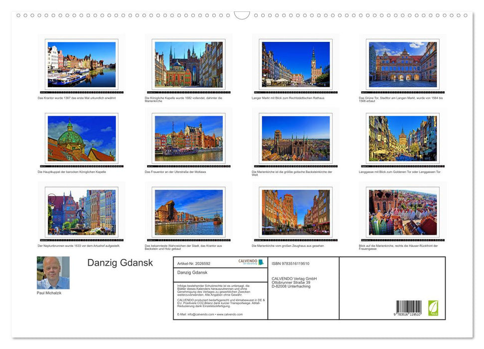 Danzig Gdansk (CALVENDO Wandkalender 2026)