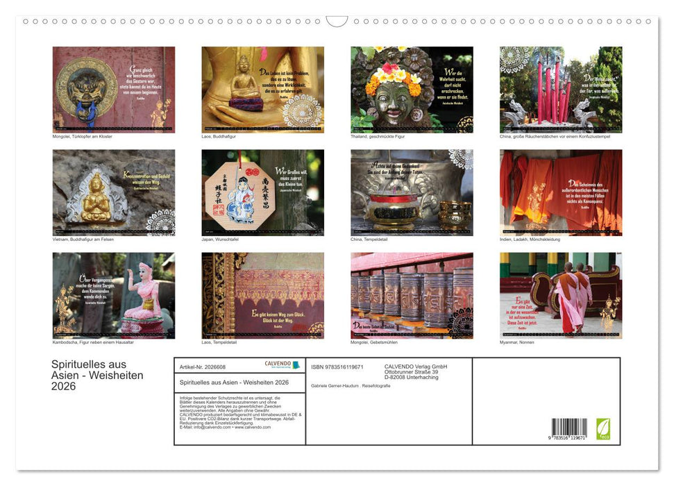 Spirituelles aus Asien - Weisheiten 2026 (CALVENDO Wandkalender 2026)